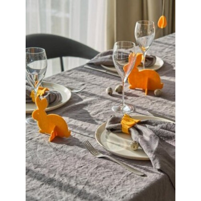 Ronds de serviette en feutre LAPIN JAUNE, 6 pièces.